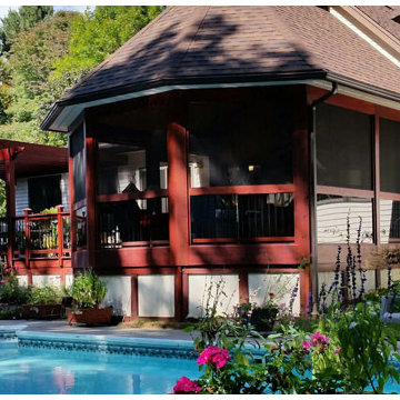 Mahogany Porch with Pergola in Clifton Park