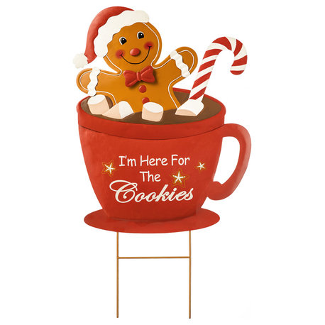 30.25"H Metal Gingerbread Man Yard Stake