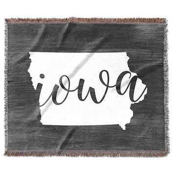 "Home State Typography, Iowa" Woven Blanket 60"x50"