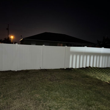White vinyl fence