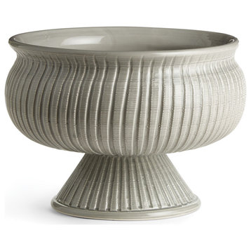 Graffio Decorative Footed Bowl, Gray