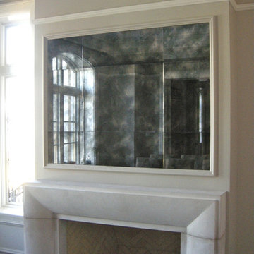 Antiqued Mirror Fireplace
