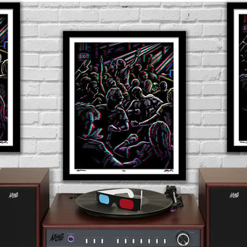 'Moshi Moshi' 3D Concert Mosh Pit Poster with Red/Blue Glasses