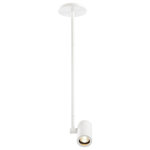 Recesso Lighting - Cylinder Adjustable Monopoint - White - GU10 Base - Cylinder Adjustable Monopoint - White - GU10 Base  White finish mini-pendant spot light with cylinder shade. Takes one GU10 base MR-16 light bulb up to 50-watts maximum (not included). Suitable for installation in dry locations only. 120 volts line voltage. ETL / CETL certified.