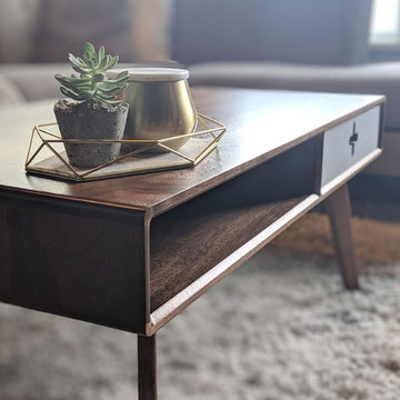 Coffee Table Plus - A solid walnut modern coffee table