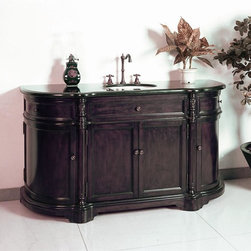Antique 60 inch Bathroom Vanities Dark Brown Finish - Bathroom Vanities And Sink Consoles