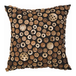 Coconut Buttons Pillow by Bandhini Homewear Design - Decorative Pillows