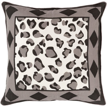 Levels of Leopard Pillow, 22"x22"x4" With Down Insert