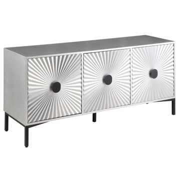 Glitz Antique Silver, Matte Black Sideboard/Buffet