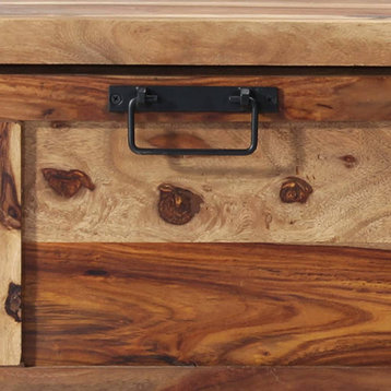 vidaXL Shoe Storage Bench Cabinet with Shelf Entryway Bench Solid Sheesham Wood