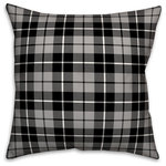 DDCG - Black & Gray Tartan Plaid 18x18 Throw Pillow - With a touch of rustic, a dash of industrial, and a pinch of modern elegance, this throw pillow helps you create a warm and welcoming space in your home. The durable fabric of this item ensures it lasts a long time in your home. The result is a quality crafted product that makes for a stylish addition to your home.