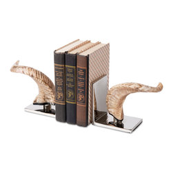 Horn Bookends, Set of Two - Bookends
