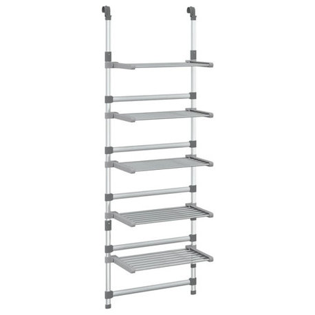 vidaXL Drying Rack Wall Mounted 5-Tier Hanging Clothes Drying Rack Aluminum