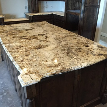 "Copenhagen" Granite Kitchen and Bathroom with "Titanium" Granite Bathrooms