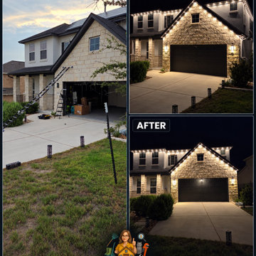 Permanent Outdoor Lighting Installation – Two-Story Home