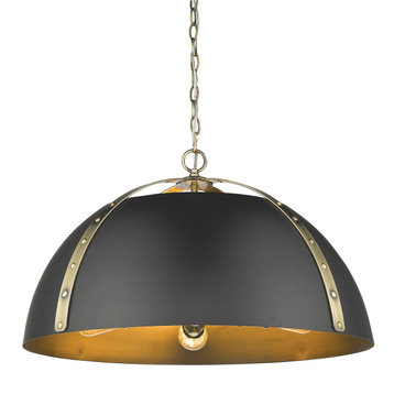 5 Light Pendant in Durable style - 87 Inches high by 25 Inches wide-Aged Brass