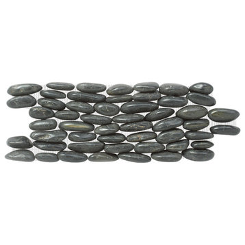 Eclipse Standing 4x12 Interlocking Polished Pebbles Tile, 10 Pieces
