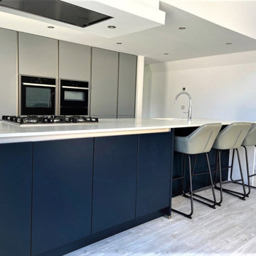 Blue and Grey Two-tone Kitchen in Macduff