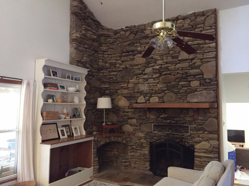 White Washing Large Stacked Stone, How To Clean A White Stone Fireplace