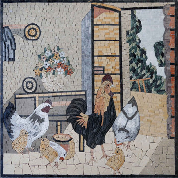 Pollo e Gallo Mosaic Artwork