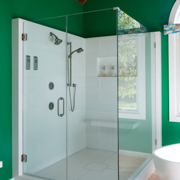 Custom Quartz Shower w/ Frameless Glass
