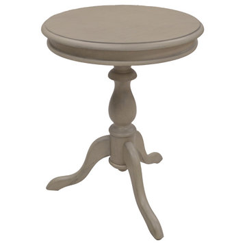 Anna Pedestal Base Accent Table, Weathered Gray