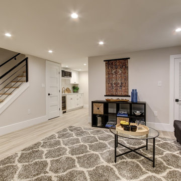 Basement remodeled with bedroom space and extra closet space in Vienna
