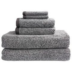 Everplush 6-Piece Marble (White and Grey) Cotton Quick Dry Bath Towel Set  (Chip Dye Towels) in the Bathroom Towels department at