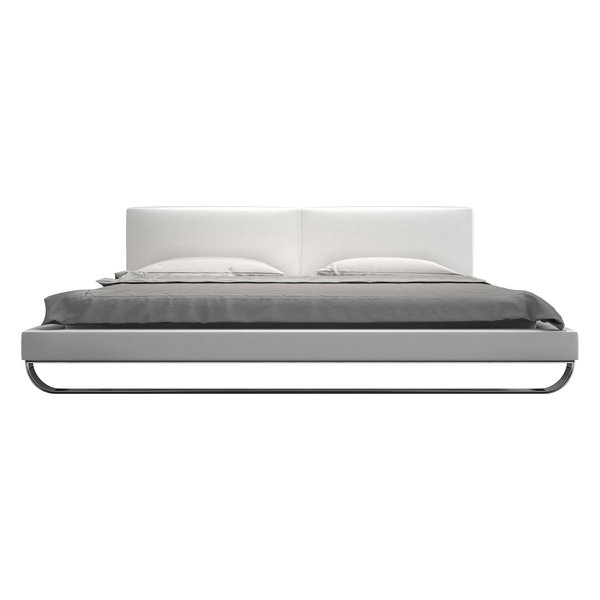 Chelsea King Bed, White Leatherette