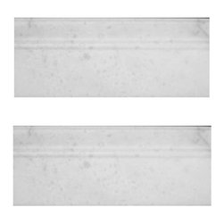 Statuary Crystal Marble Italian White Statuario 3/4" Baseboard Molding Polished - Home Decor