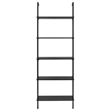 Danya B. Everett 5-Tier Open Display Stand Wall Ladder Shelf, Black/Black