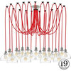 Large Red Glass Shade Pendant Light Chandelier