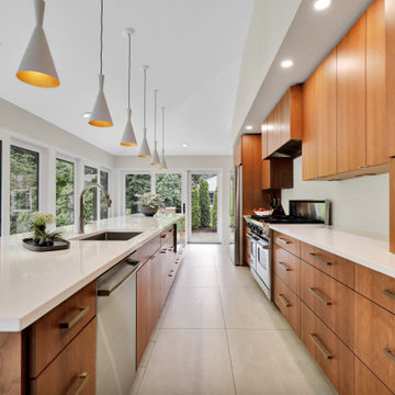 Wood-Mode Custom Modern Cherry Slab Kitchen