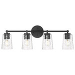 Millennium Lighting - 4 Light 28 in. Matte Black Vanity Light - Honeycombed glass globes, uniquely formed to create a stunning and textured lighting effect, are the hallmark of the Ashli Collection. Available as either as a single light pendant, or vanity lighting in 2-light, 3-light and 4-light options, the fixtures feature industrial inspired metal work finished in matte black, modern gold or brushed nickel.