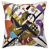 Kandinsky On White Pillow Cover Chair Pillowcase Hand Embroidered White 18x18
