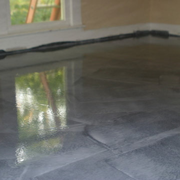 Project In Progress: Full Bathroom - epoxy floor coating system over wood subflo