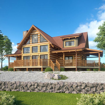 The Elk River-2 - Log Home, USA, 3D Visualization