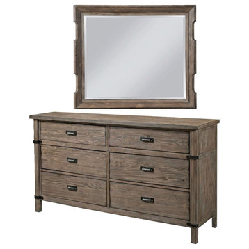 Kincaid Furniture Foundry Drawer Dresser With Landscape Mirror
