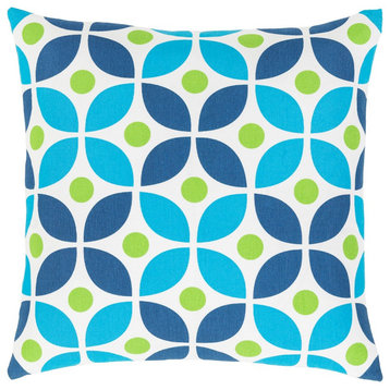 Miranda by Clairebella Pillow Cover, Blue/Green, 18' x 18'