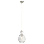 Kichler - Pendant 1-Light, Brushed Nickel - Inspired by antique, vintage perfume bottles, this 1 light Riviera pendant in Brushed Nickel is the perfect touch of retro design. Use alone or in clusters to make a decorative statement. The clear fluted glass removes easily for cleaning.