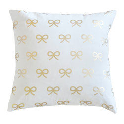 Caitlin Wilson Gold Bows Pillow - Decorative Pillows