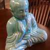 Sitting Buddha Statue, Turquoise Blue Finish