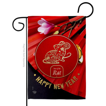 Year of the Rat Winter New Year Garden Flag