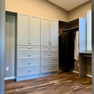 Walk-in with Cabinets, Drawers, and Long-Hang Space