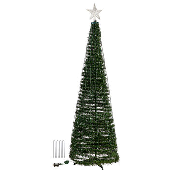 Plow & Hearth Indoor/Outdoor Foldable Christmas tree with RGB Lights 71"