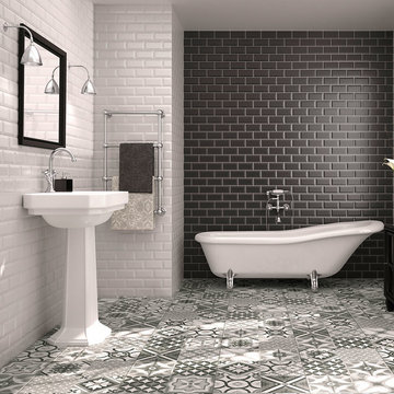 Black and White Metro Tiles - Walls and Floors