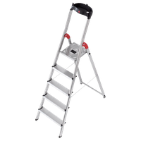 Hailo L60 Step Ladder, Silver/ Black, 5 Step