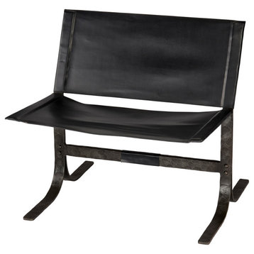 Hamlet Sling Chair, Black Leather