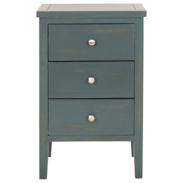 Osof End Table With Storage Drawers, Dark Teal