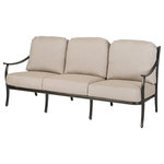 Gensun - Edge Sofa, Midnight Gold/Fretwork Flax - **Please refer to secondary images for finish and fabric colors**
